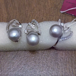 NWT Fine Jewelry Silver and Natural Pearl Set 2